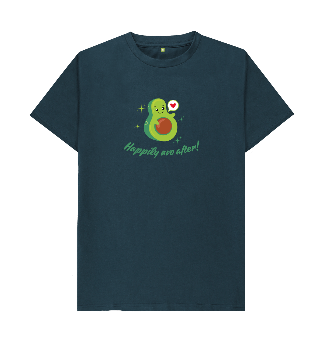 Denim Blue Happily Avo After - Unisex 100% Organic T-Shirt