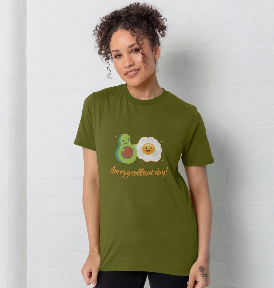 Avo Eggcellent Day - Unisex 100% Organic T-Shirt