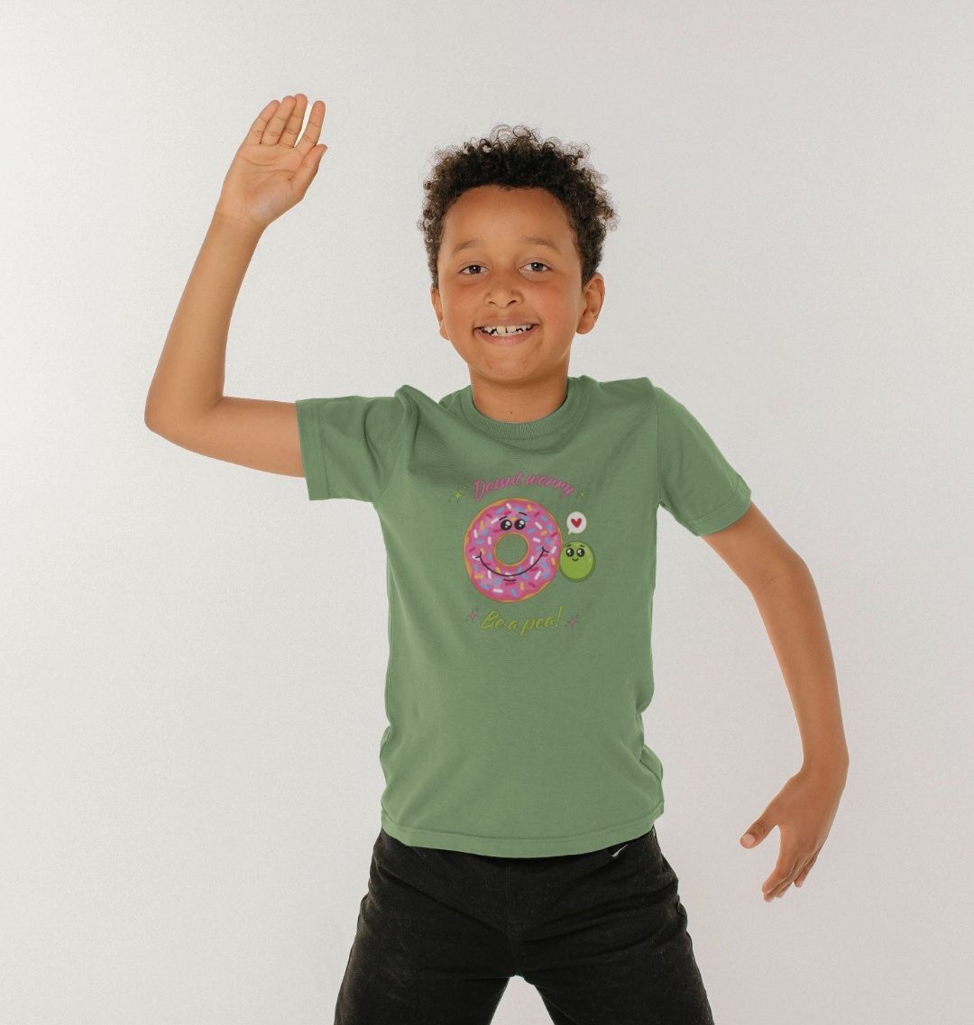 Donut Worry Be A Pea - 100% Organic Kids T-shirt