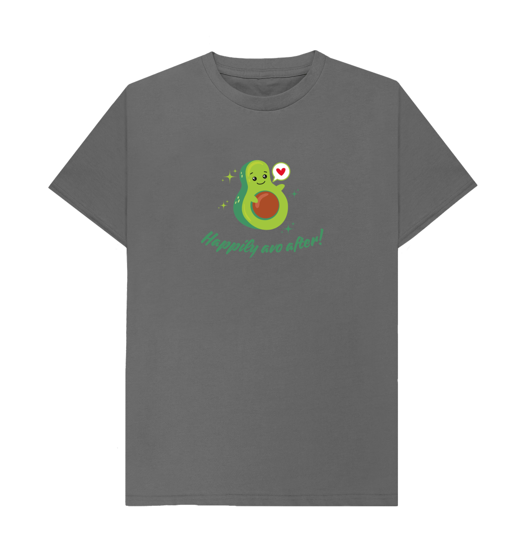 Slate Grey Happily Avo After - Unisex 100% Organic T-Shirt