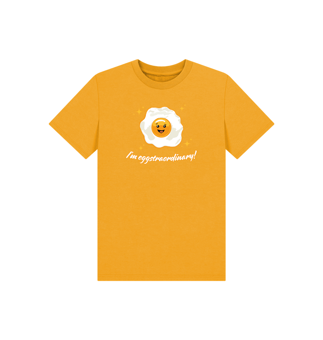 Mustard Printed Kids T-Shirt Front