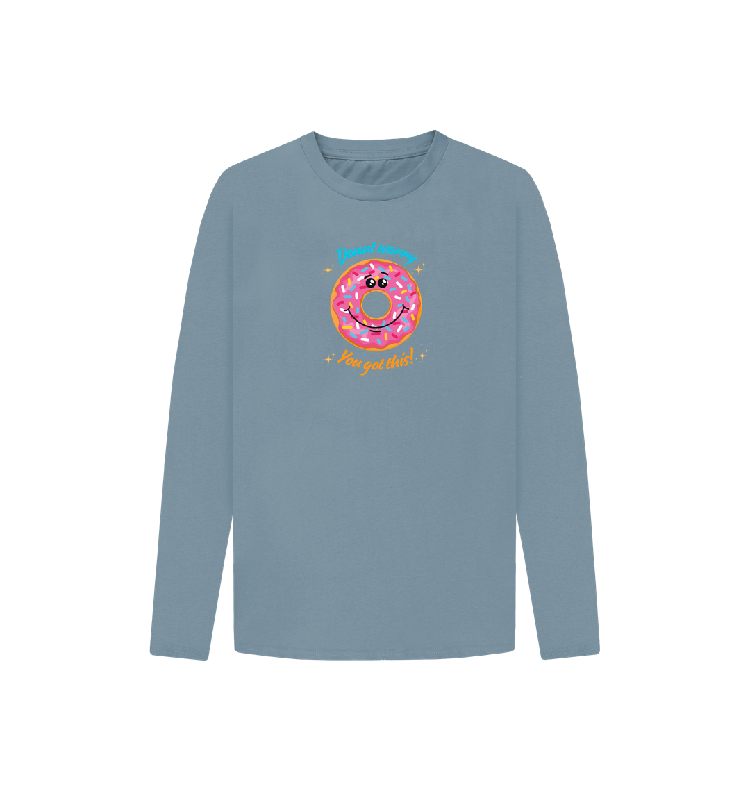 Stone Blue Printed Kids T-Shirt Front