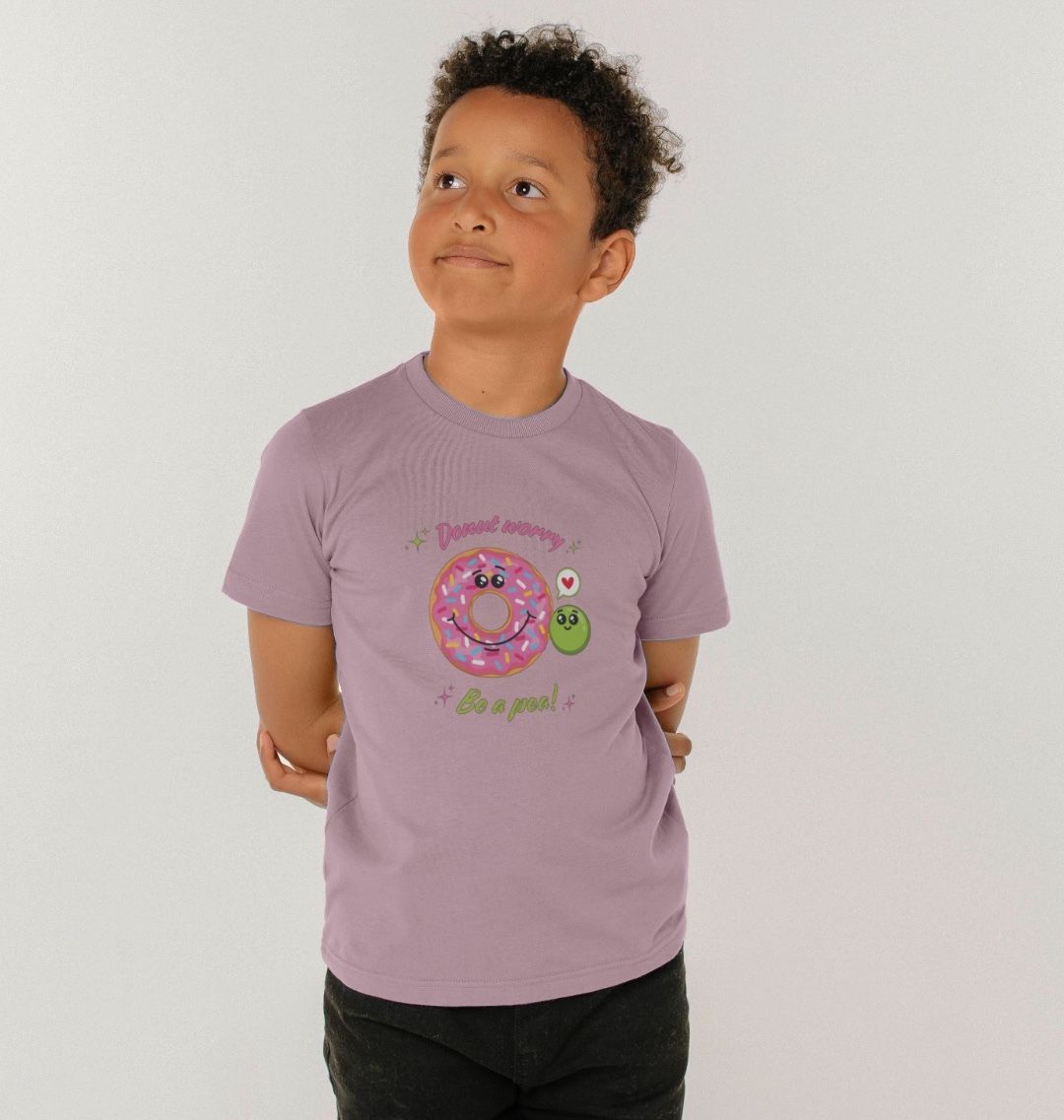 Donut Worry Be A Pea - 100% Organic Kids T-shirt