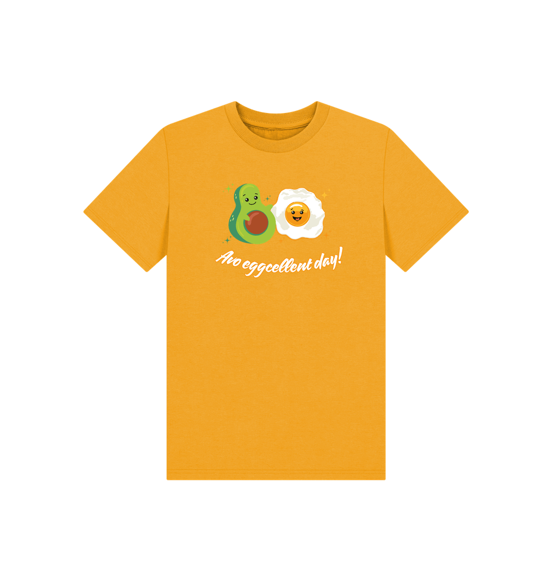 Mustard Printed Kids T-Shirt Front