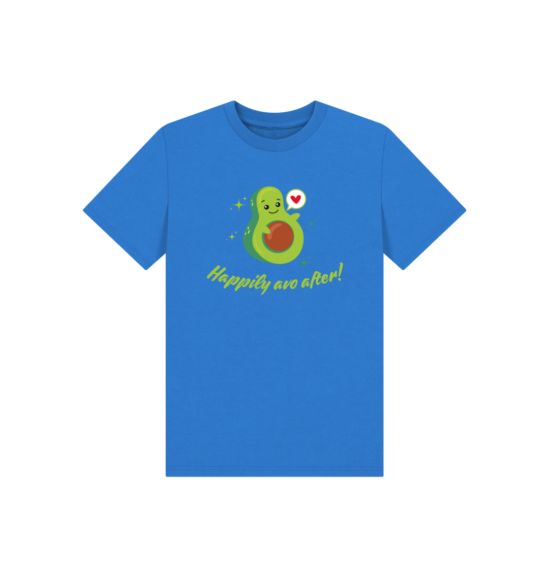Bright Blue Printed Kids T-Shirt Front