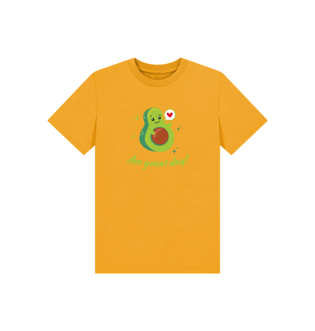 Mustard Printed Kids T-Shirt Front