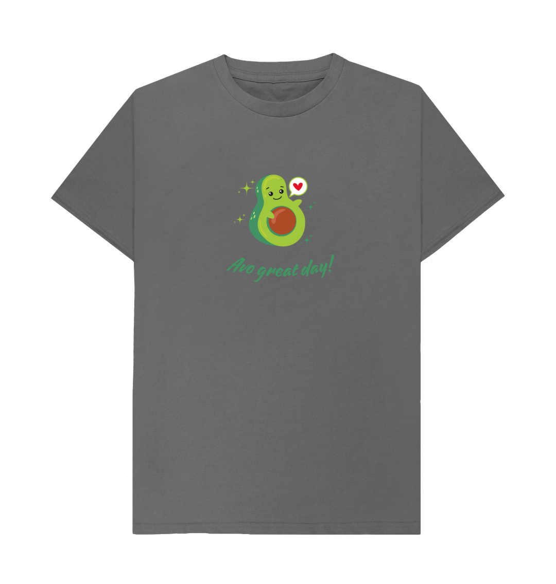 Slate Grey Avo Great Day - Unisex 100% Organic T-shirt