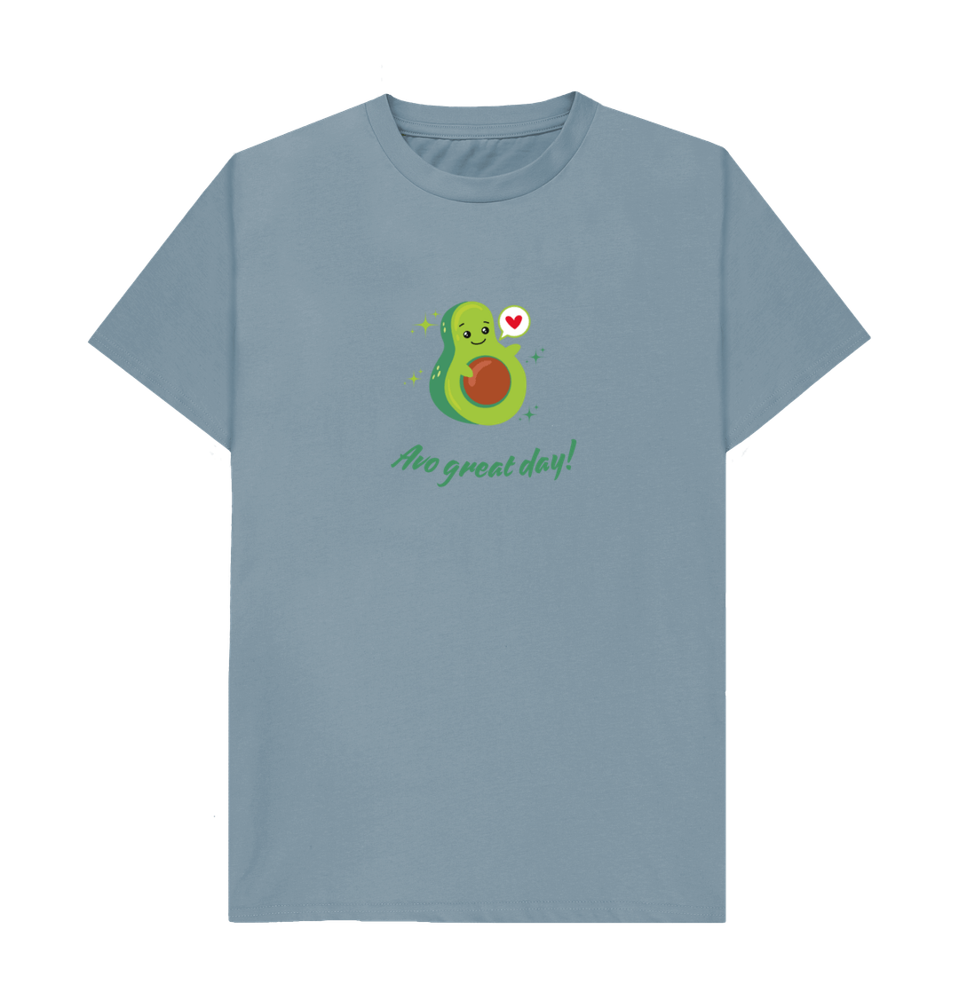 Stone Blue Avo Great Day - Unisex 100% Organic T-shirt