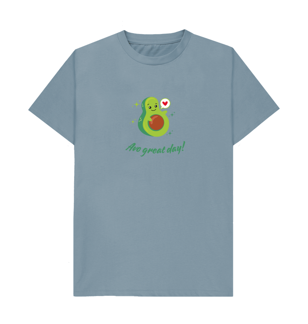 Stone Blue Printed T-shirt Front