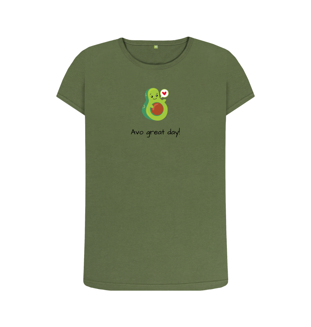 Khaki Printed T-shirt Front