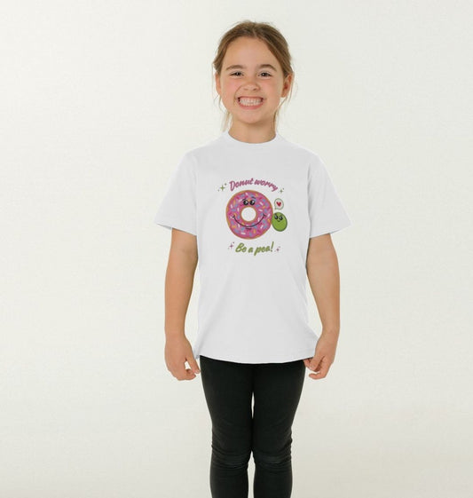 Donut Worry Be A Pea - 100% Organic Kids T-shirt