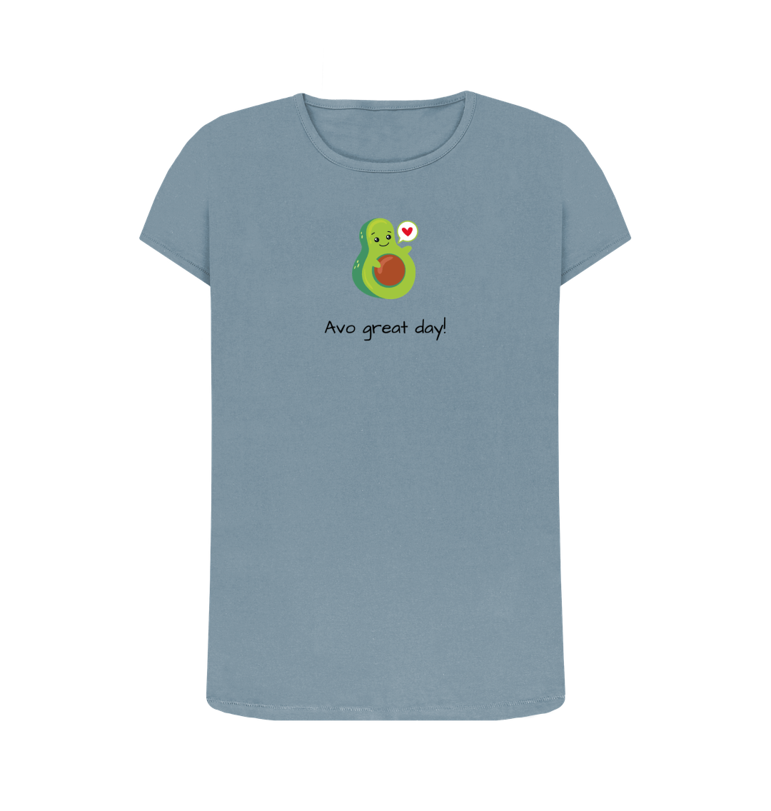 Stone Blue Printed T-shirt Front